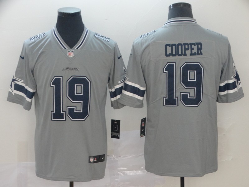 Personalized Cowboys 19 Amari Cooper Gray Inverted Legend Limited Jersey