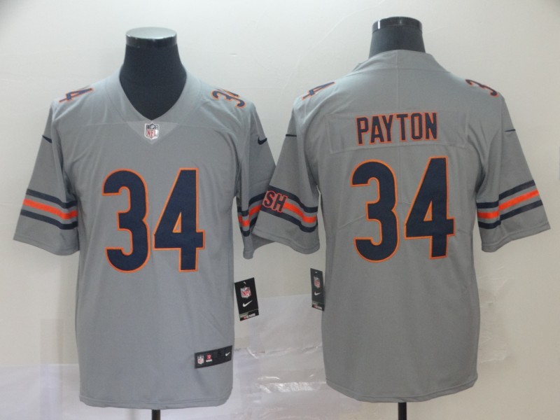 Personalized Bears 34 Walter Payton Gray Inverted Legend Limited Jersey