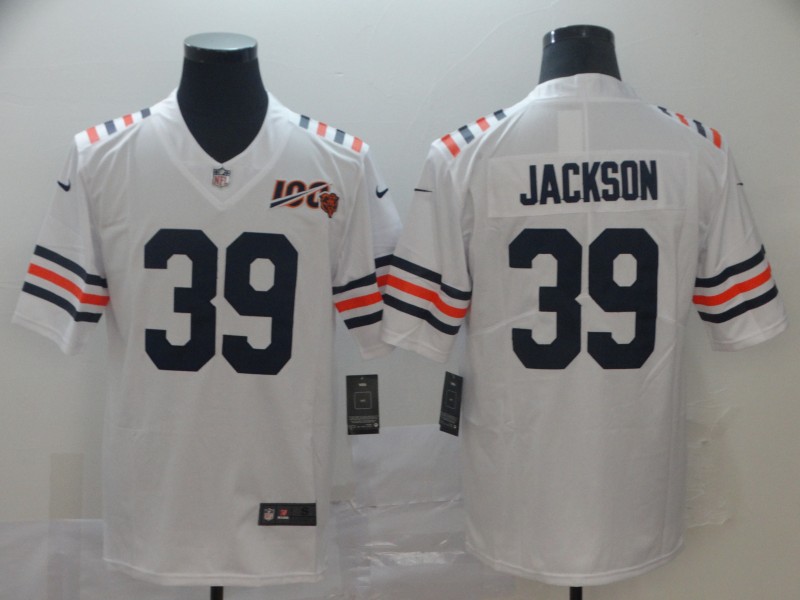 Personalized Bears 39 Eddie Jackson White 2019 100th Season Alternate Classic Retired Untouchable Limited Jersey