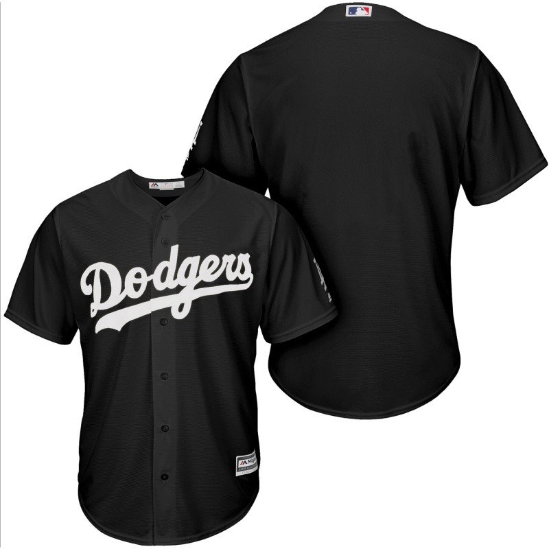 Personalized Dodgers Blank Black Turn Back The Clock Cool Base Jersey