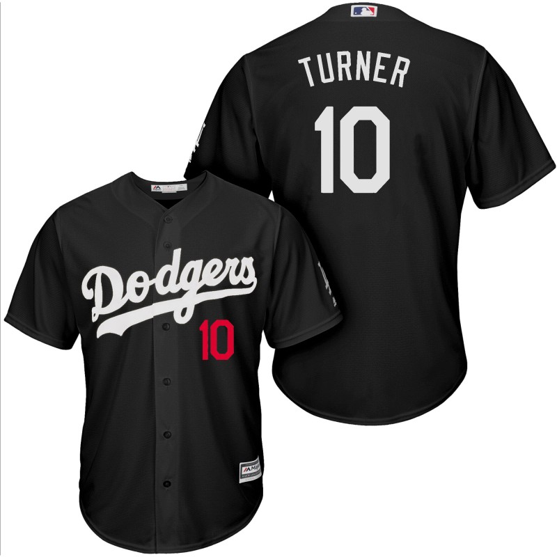 Personalized Dodgers 10 Justin Turner Black Turn Back The Clock Cool Base Jersey
