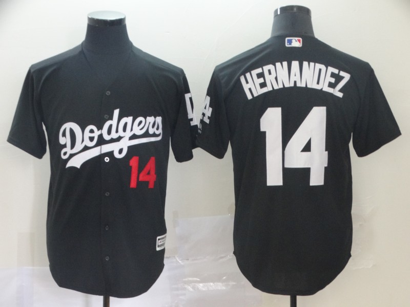 Personalized Dodgers 14 Enrique Hernandez Black Turn Back The Clock Cool Base Jersey
