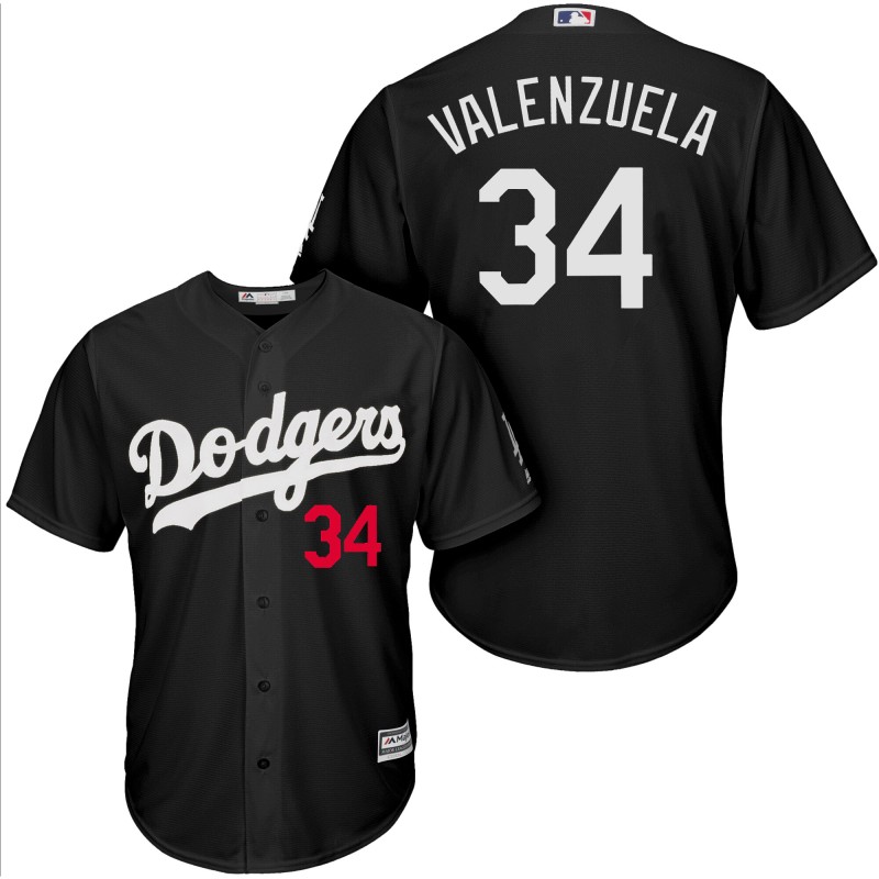 Personalized Dodgers 34 Fernando Valenzuela Black Turn Back The Clock Cool Base Jersey