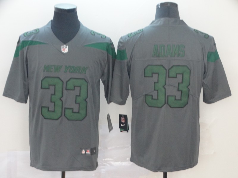 Personalized Jets 33 Jamal Adams Gray Inverted Legend Limited Jersey