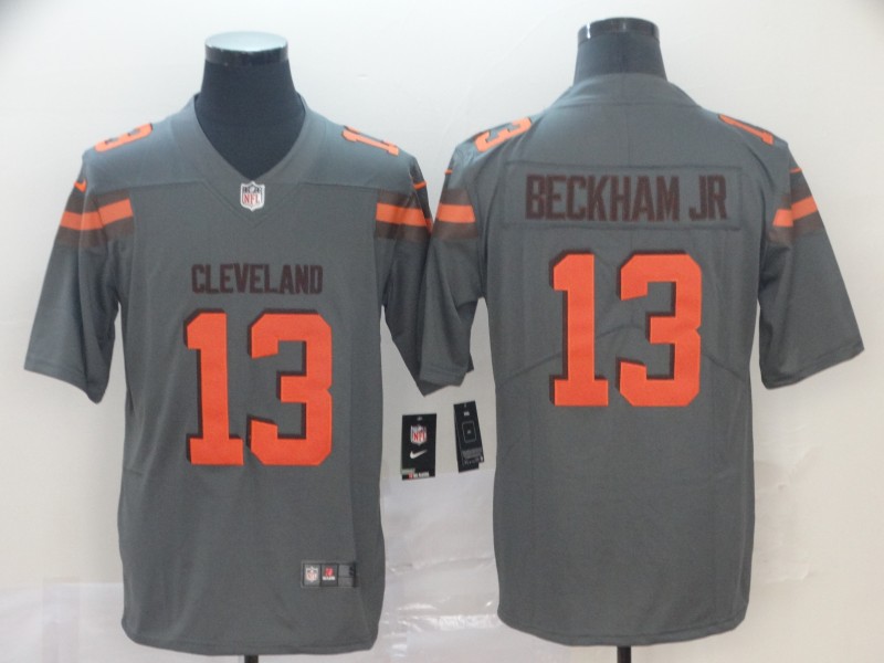 Personalized Browns 13 Odell Beckham Jr Gray Inverted Legend Limited Jersey
