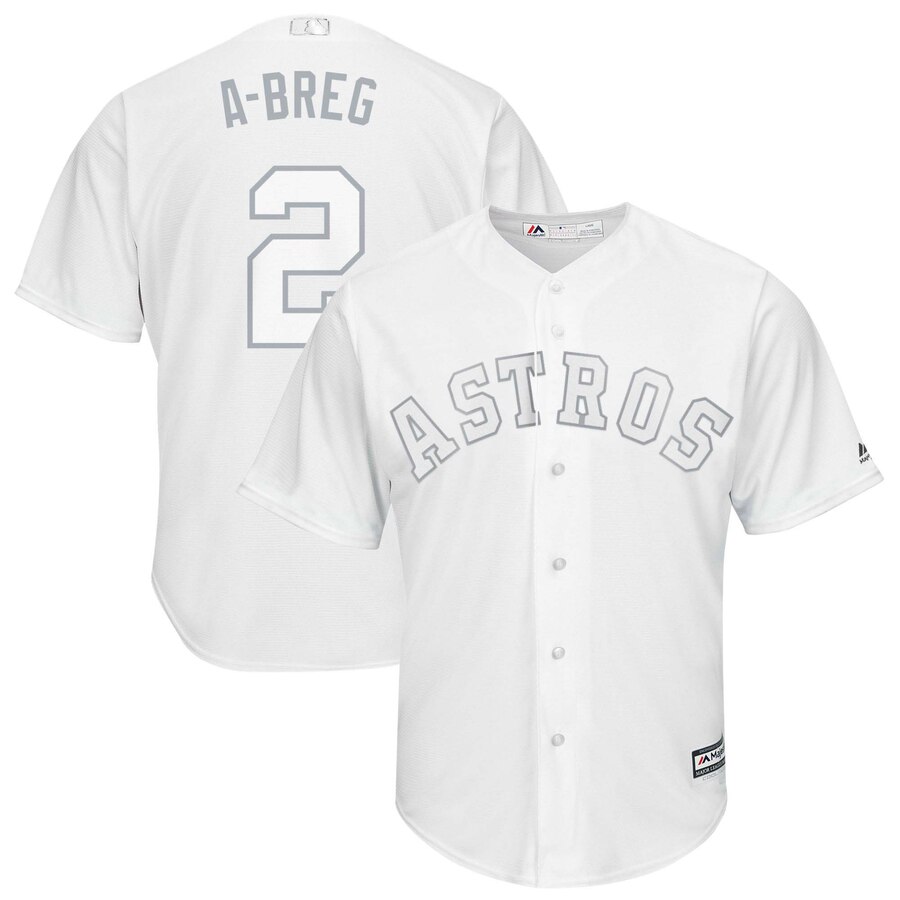 Personalized Astros 2 Alex Bregman A-Breg White 2019 Players’ Weekend Player Jersey
