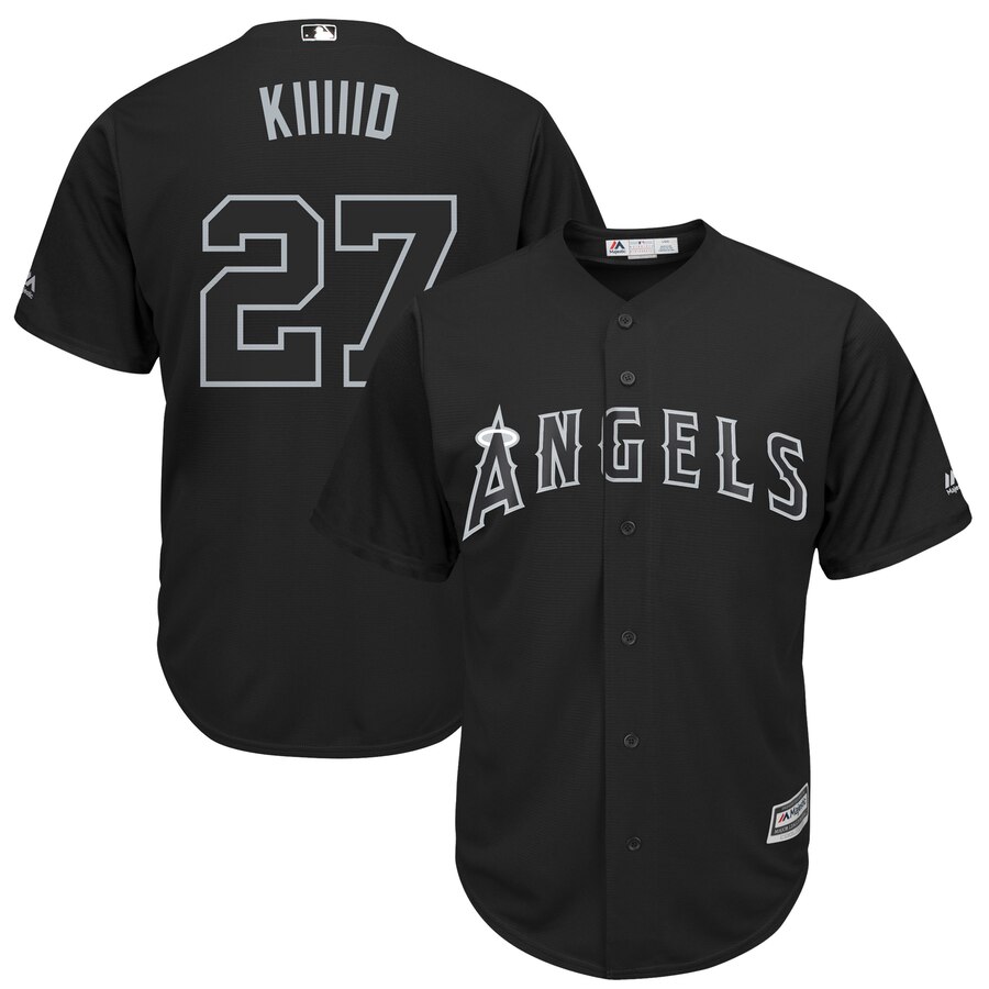 Personalized Angels 27 Mike Trout Kiiiid Black 2019 Players’ Weekend Player Jersey