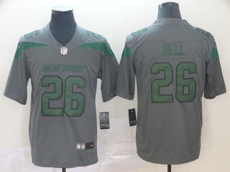 Personalized Jets 26 Le’Veon Bell Gray Inverted Legend Limited Jersey