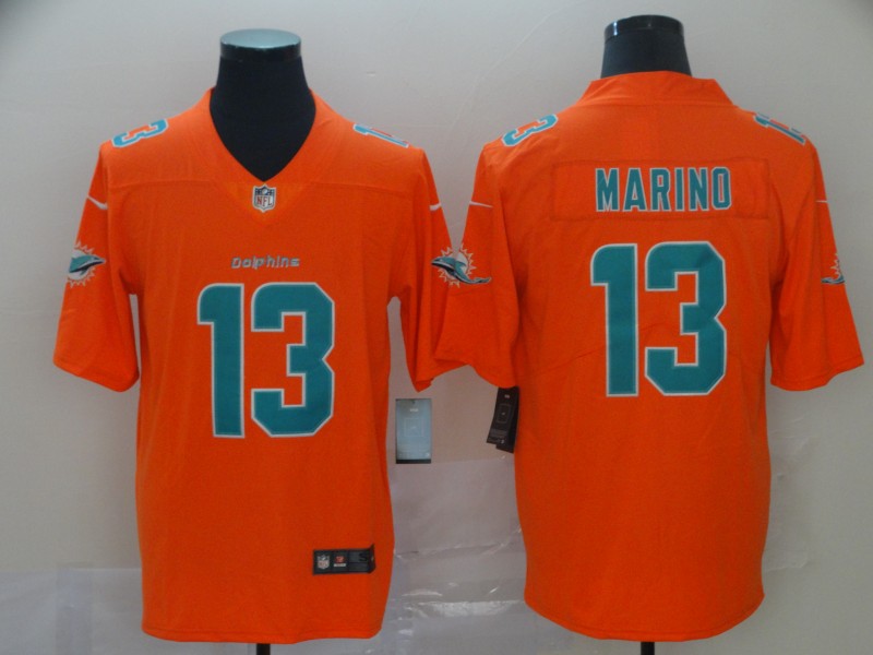 Personalized Dolphins 13 Dan Marino Orange Inverted Legend Limited Jersey