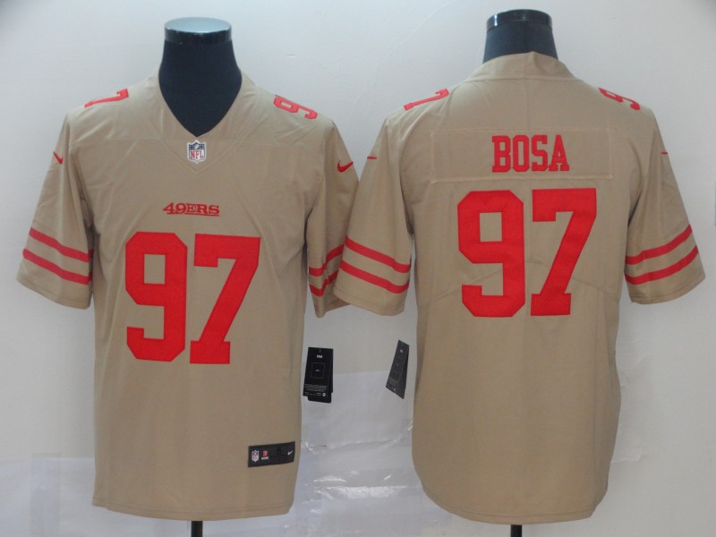 Personalized 49ers 97 Nick Bosa Cream Inverted Legend Limited Jersey