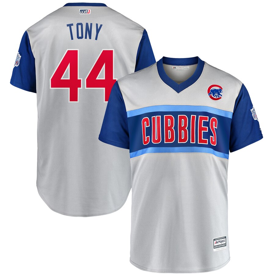Personalized Cubs 44 Anthony Rizzo Tony Gray 2019 MLB Little League Classic Player Jersey