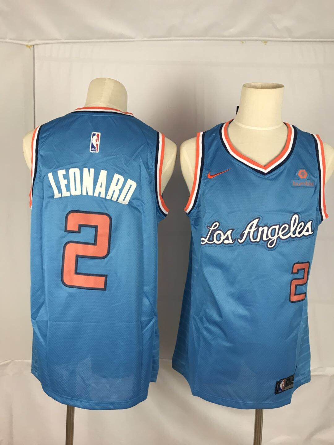 Personalized Clippers 2 Kawhi Leonard Blue Throwback Swingman Jersey