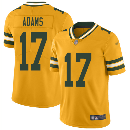 Personalized Packers #17 Davante Adams Gold Men’s Stitched Football Limited Inverted Legend Jersey