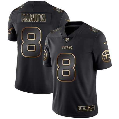 Personalized Titans 8 Marcus Mariota Black Gold Untouchable Limited Jersey