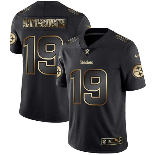 Personalized Steelers 19 JuJu Smith Schuster Black Gold Untouchable Limited Jersey