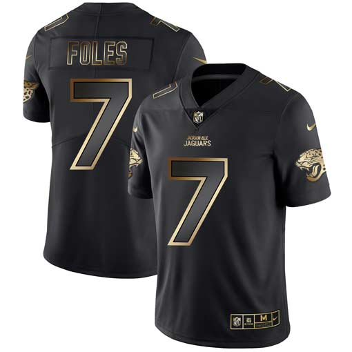 Personalized Jaguars 7 Nick Foles Black Gold Untouchable Limited Jersey