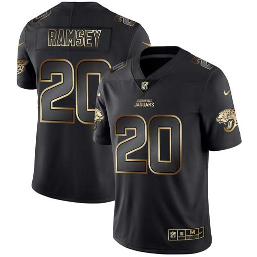 Personalized Jaguars 20 Jalen Ramsey Black Gold Untouchable Limited Jersey