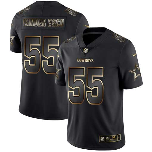 Personalized Cowboys 55 Leighton Vander Esch Black Gold Untouchable Limited Jersey