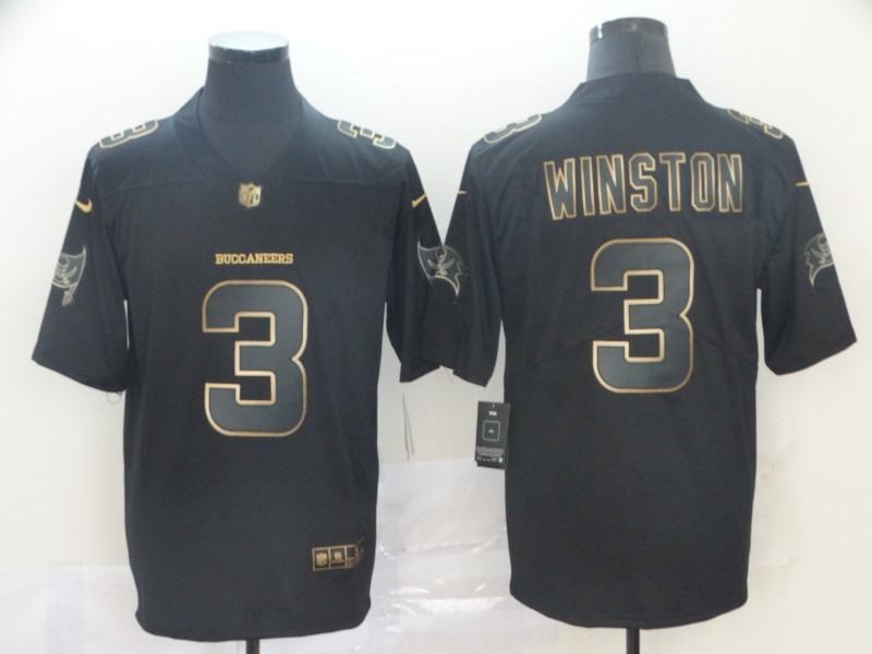 Personalized Buccaneers 3 Jameis Winston Black Gold Untouchable Limited Jersey