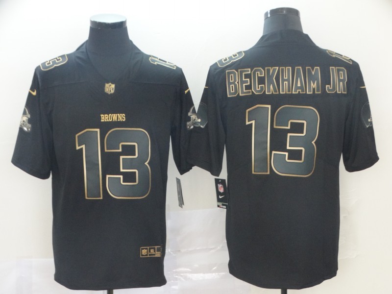 Personalized Browns 13 Odell Beckham Jr Black Gold Untouchable Limited Jersey