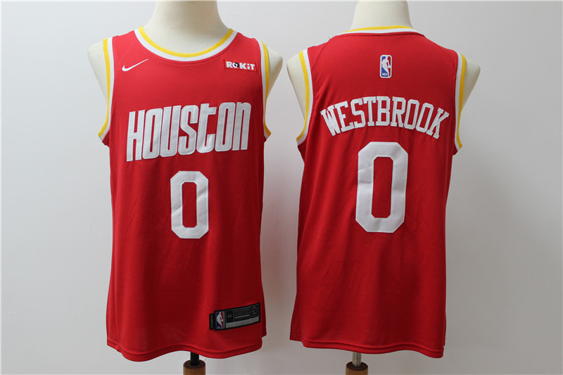 Personalized Rockets 0 Russell Westbrook Red Retro Swingman Jersey