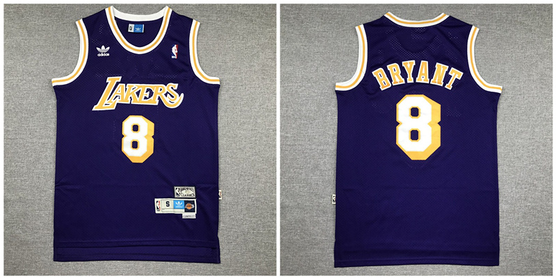 Personalized Lakers 8 Kobe Bryant Purple Hardwood Classics Jersey