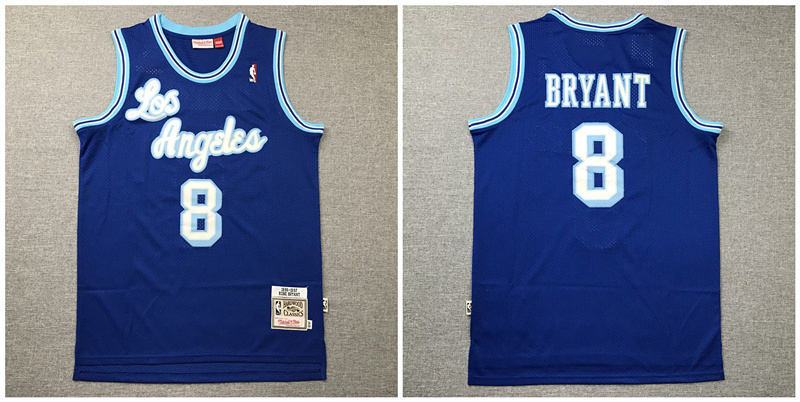 Personalized Lakers 8 Kobe Bryant Blue 1996 97 Hardwood Classics Jersey