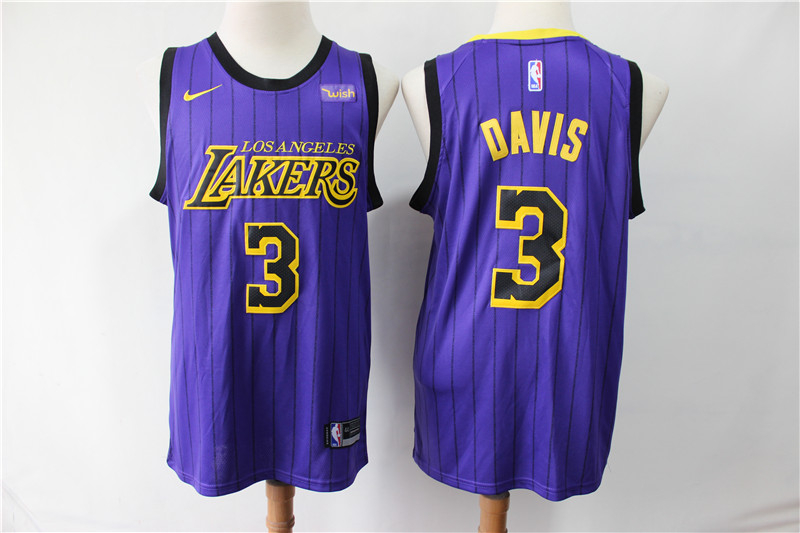 Personalized Lakers 3 Anthony Davis Purple City Edition Swingman Jersey