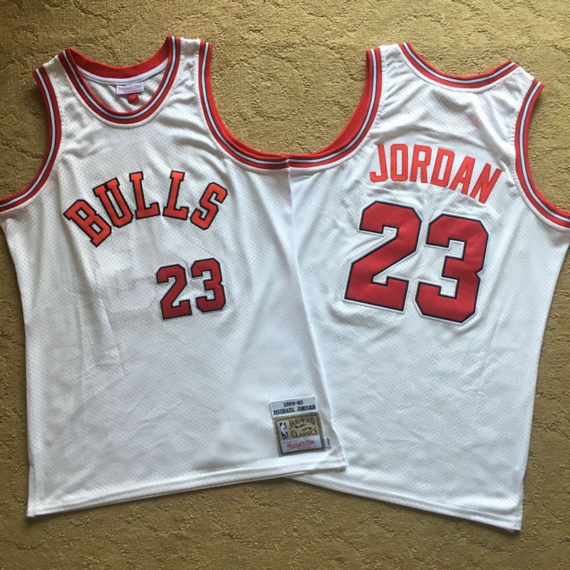 Personalized Bulls 23 Michael Jordan White 1984-85 Hardwood Classics Mesh Jersey