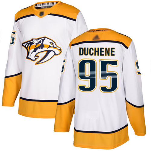 Personalized Predators #95 Matt Duchene White Road Authentic Stitched Hockey Jersey