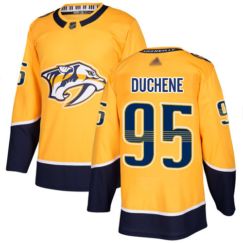 Personalized Predators #95 Matt Duchene Yellow Home Authentic Stitched Hockey Jersey