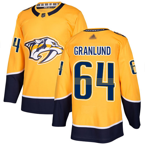 Personalized Predators #64 Mikael Granlund Yellow Home Authentic Stitched Hockey Jersey
