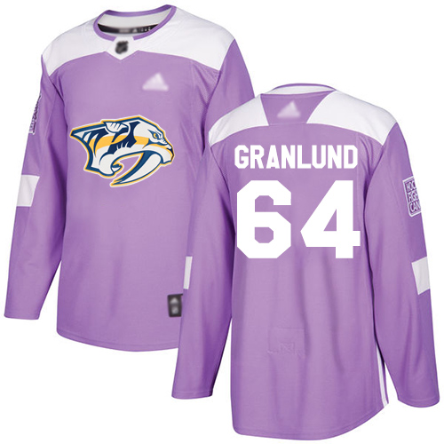 Personalized Predators #64 Mikael Granlund Purple Authentic Fights Cancer Stitched Hockey Jersey