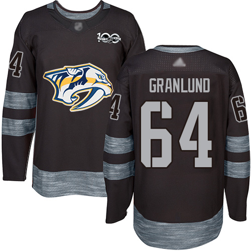 Personalized Predators #64 Mikael Granlund Black 1917-2017 100th Anniversary Stitched Hockey Jersey