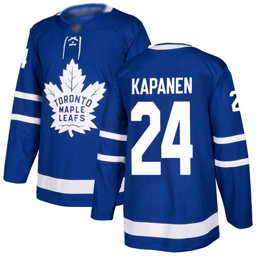 Personalized Maple Leafs #24 Kasperi Kapanen Blue Home Authentic Stitched Hockey Jersey