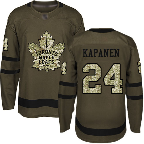 Personalized Maple Leafs #24 Kasperi Kapanen Green Salute to Service Stitched Hockey Jersey
