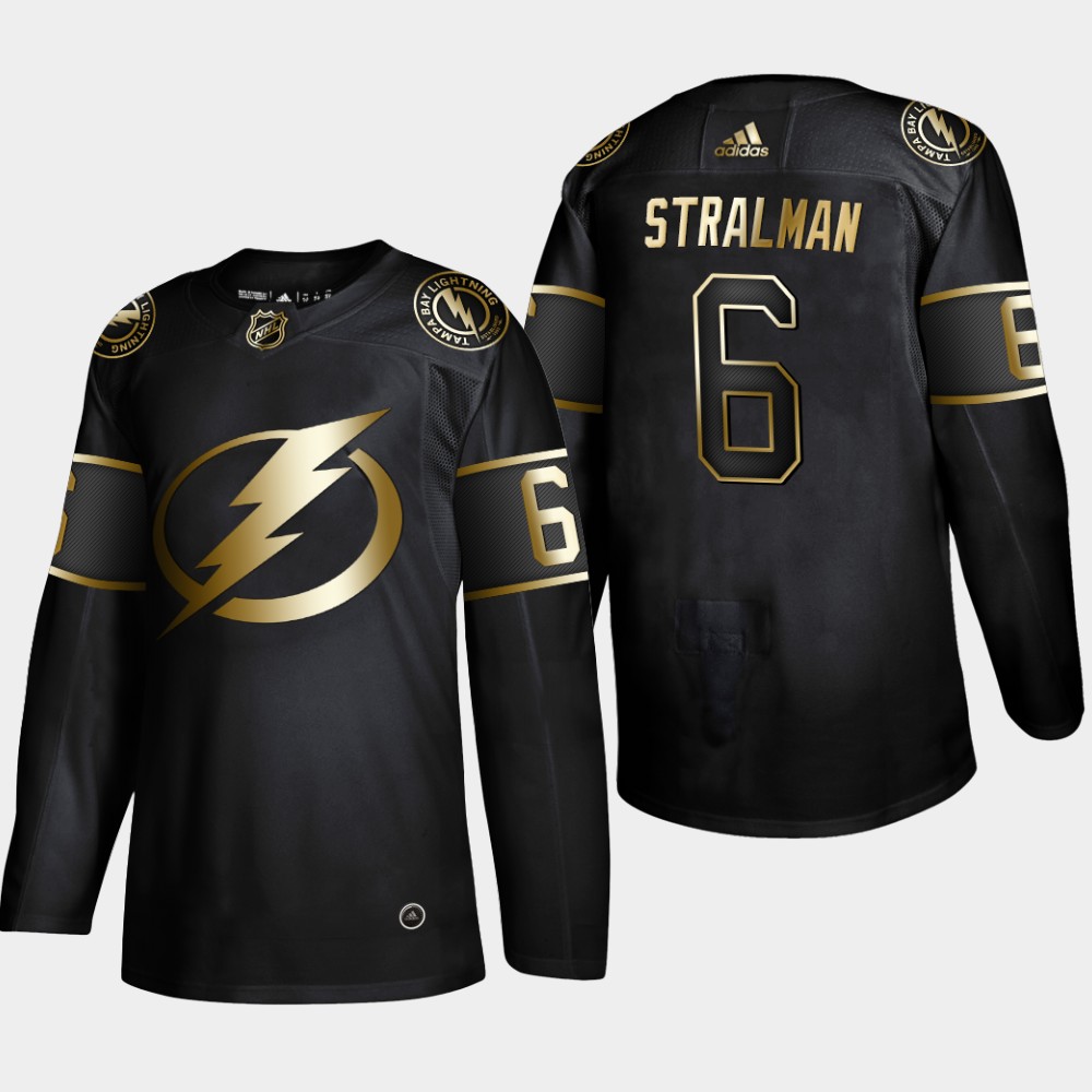 Personalized Lightning 6 Anton Stralman Black Gold Jersey