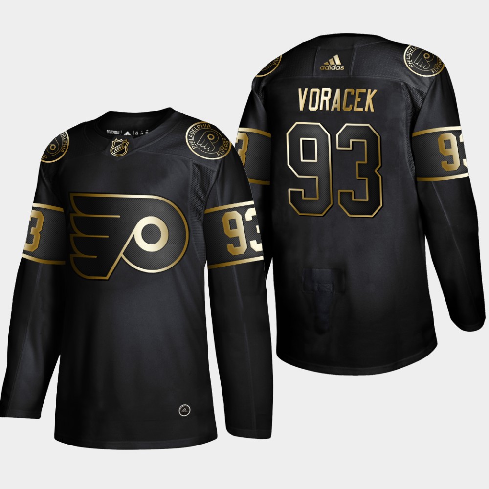 Personalized Flyers 93 Jakub Voracek Black Gold Jersey
