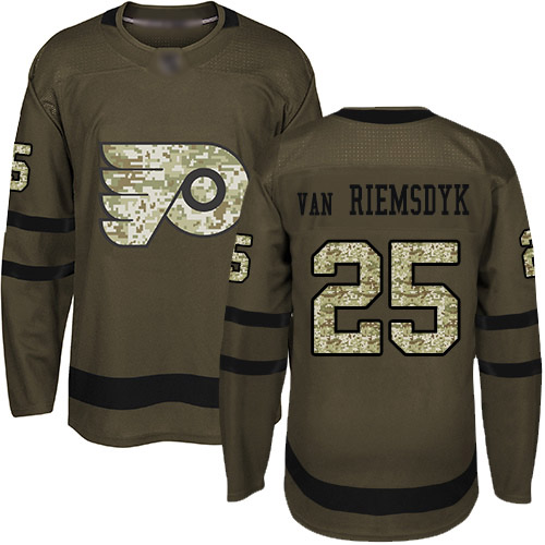 Personalized Flyers #25 James Van Riemsdyk Green Salute to Service Stitched Hockey Jersey