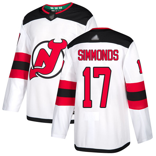 Personalized Devils #17 Wayne Simmonds White Road Authentic Stitched Hockey Jersey