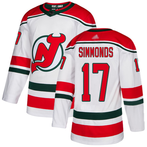 Personalized Devils #17 Wayne Simmonds White Alternate Authentic Stitched Hockey Jersey
