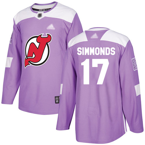 Personalized Devils #17 Wayne Simmonds Purple Authentic Fights Cancer Stitched Hockey Jersey
