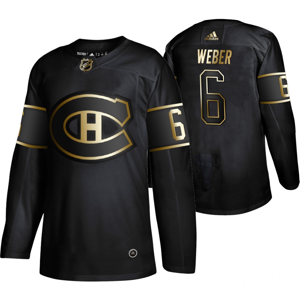 Personalized Canadiens 6 Shea Weber Black Gold Jersey