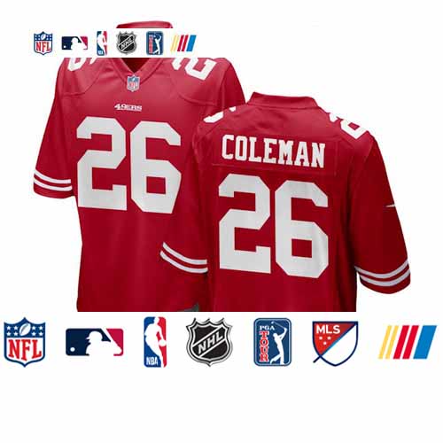 Personalized 49ers #26 Coleman Red Limited Jersey