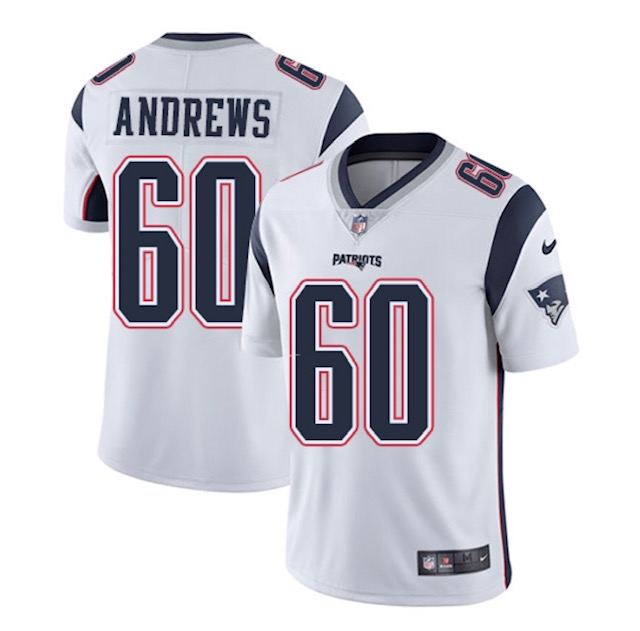Personalized New England Patriots #60 David Andrews White limited jersey