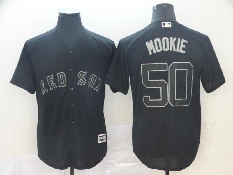 Personalized Red Sox 50 Mookie Betts Mookie Black 2019 Players’ Weekend Player Jersey
