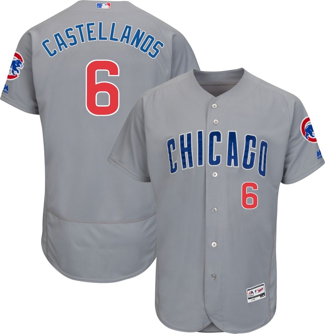 Personalized Cubs 6 Nick Castellanos Gray Flexbase Jersey