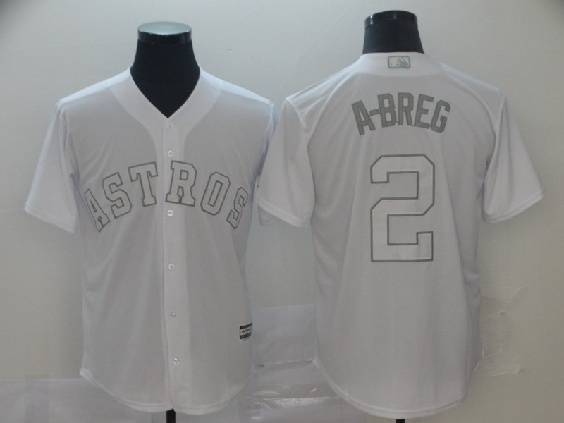 Personalized Astros 2 Alex Bregman A-Breg White 2019 Players’ Weekend Player Jersey