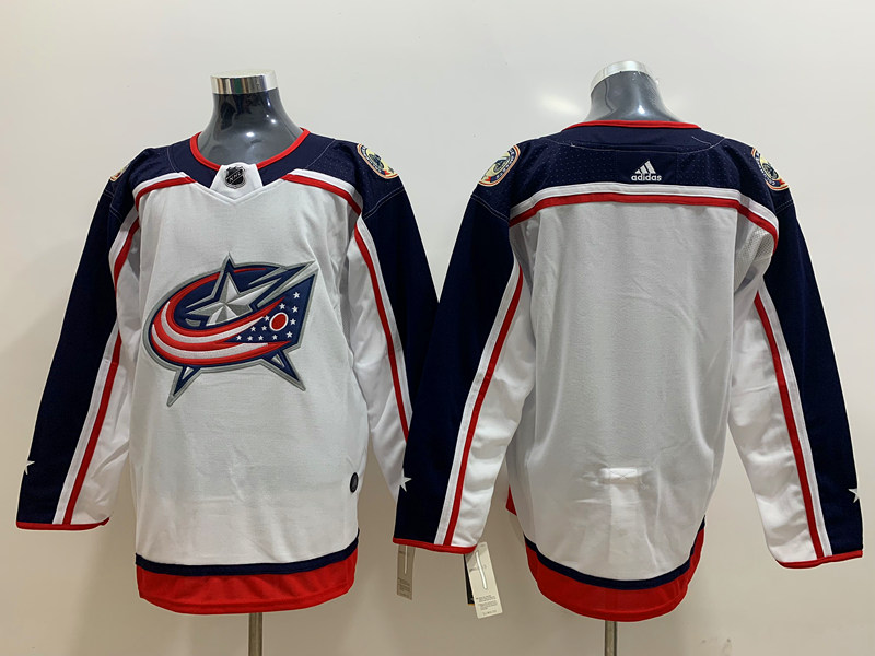Personalized Blue Jackets Blank White Jersey
