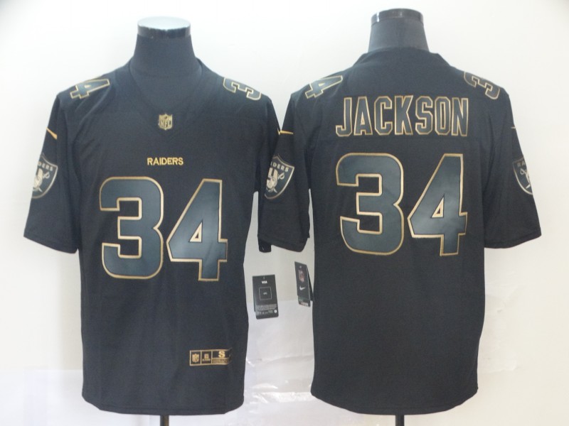 Personalized Raiders 34 Bo Jackson Black Gold Untouchable Limited Jersey